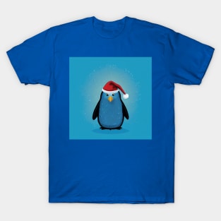 Penguin in Santa Hat in a Snowstorm T-Shirt